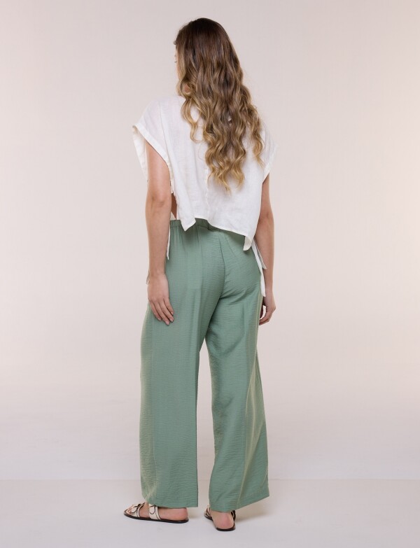 Pantalón Holgado Con Cordón Ajustable Y Bolsillos VERDE