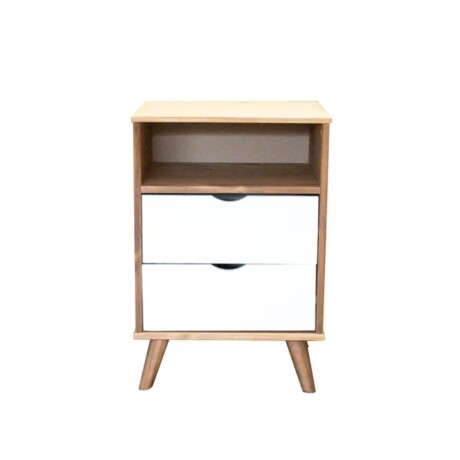 Mesa De Luz Dublin 2 Cajones Con Nicho Miel/blanco 2087 Unica
