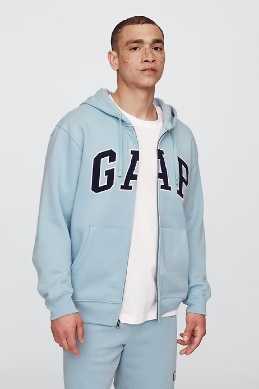 Canguro Con Cierre Logo Gap Hombre Blue Ice