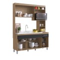 COCINA COMPACTA 6 PUERTAS 1 CAJON - NEGRO/MARRON COCINA COMPACTA 6 PUERTAS 1 CAJON - NEGRO/MARRON