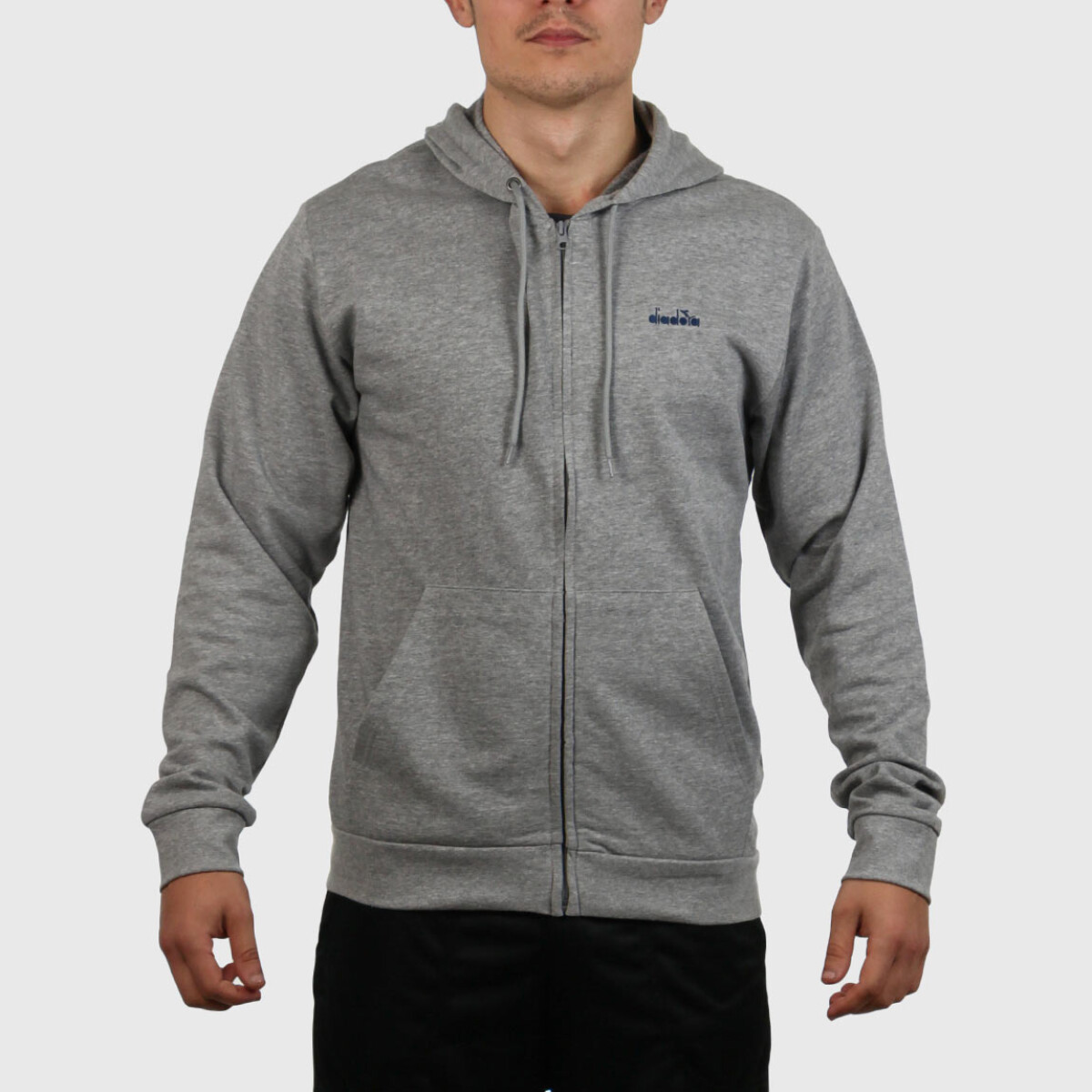 Diadora Men's Hoodie with zip- GREY - Gris 