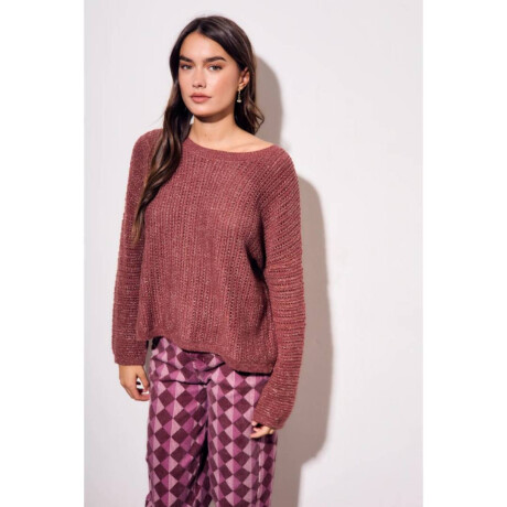 Sweater Texturado Lurex Bordeaux