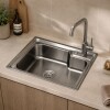 Pileta Simple Cocina Negra Acero Inox. 68x45x21 Cm Pileta Simple Cocina Negra Acero Inox. 68x45x21 Cm