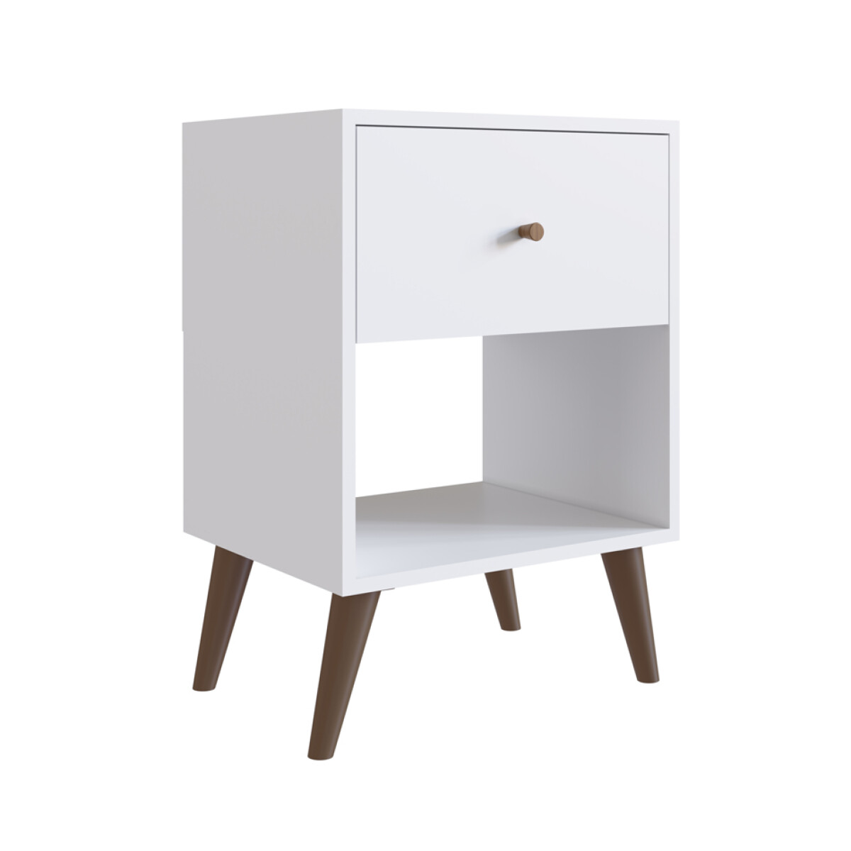 Mesa de luz Nordica - Blanca - 1 cajon 