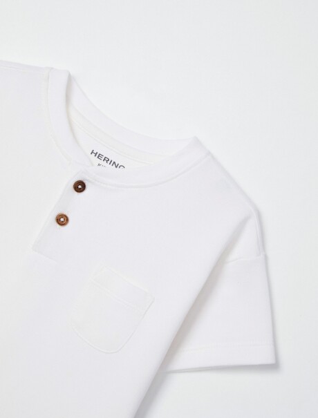 CAMISETA INFANTIL CON BOTONES BLANCO