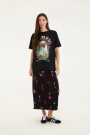FALDA MIDI PLISADA Marron
