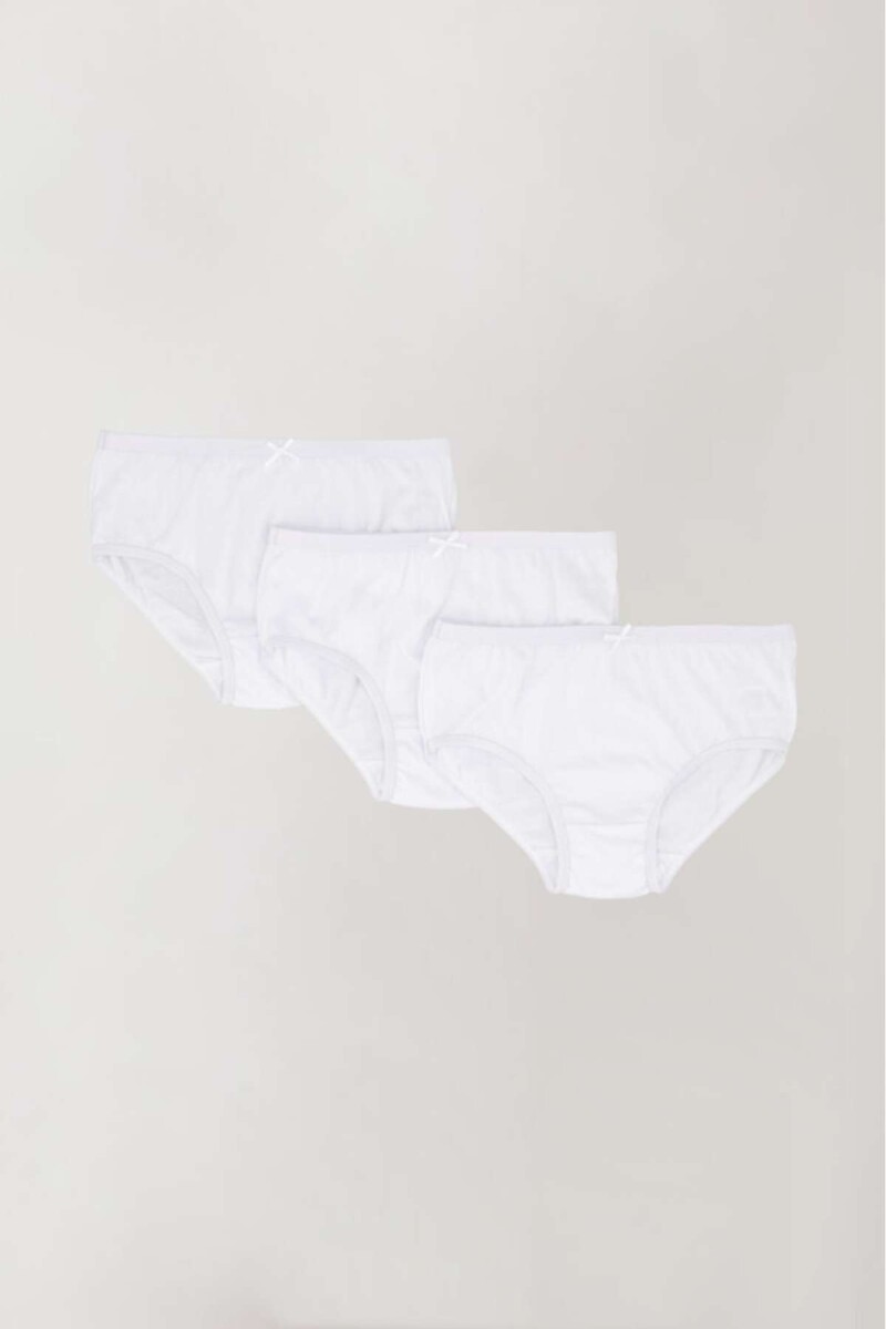 Pack x3 bombacha infantil - Blanco 