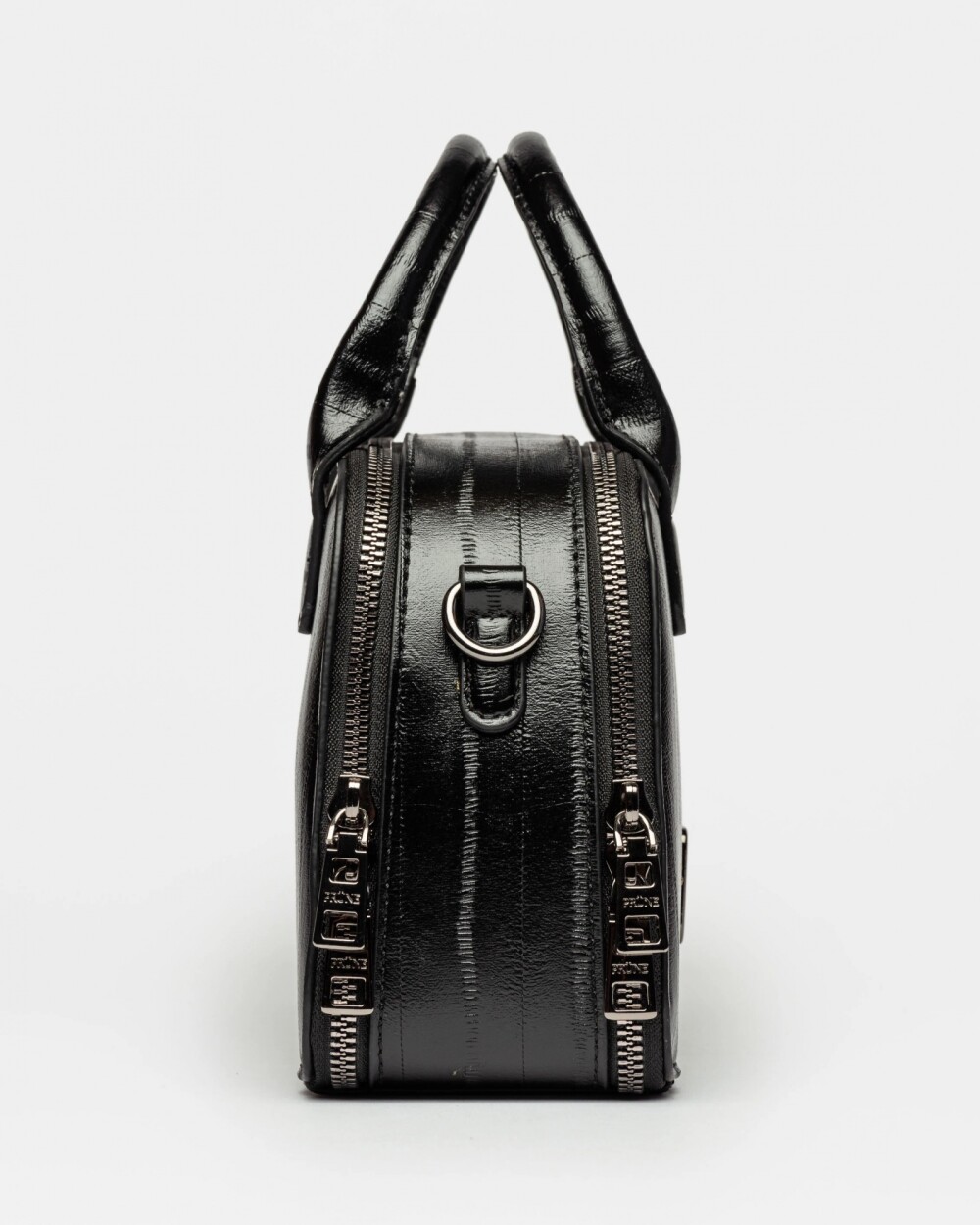 Cartera de mano New Penny en efecto cuero anguila Negro