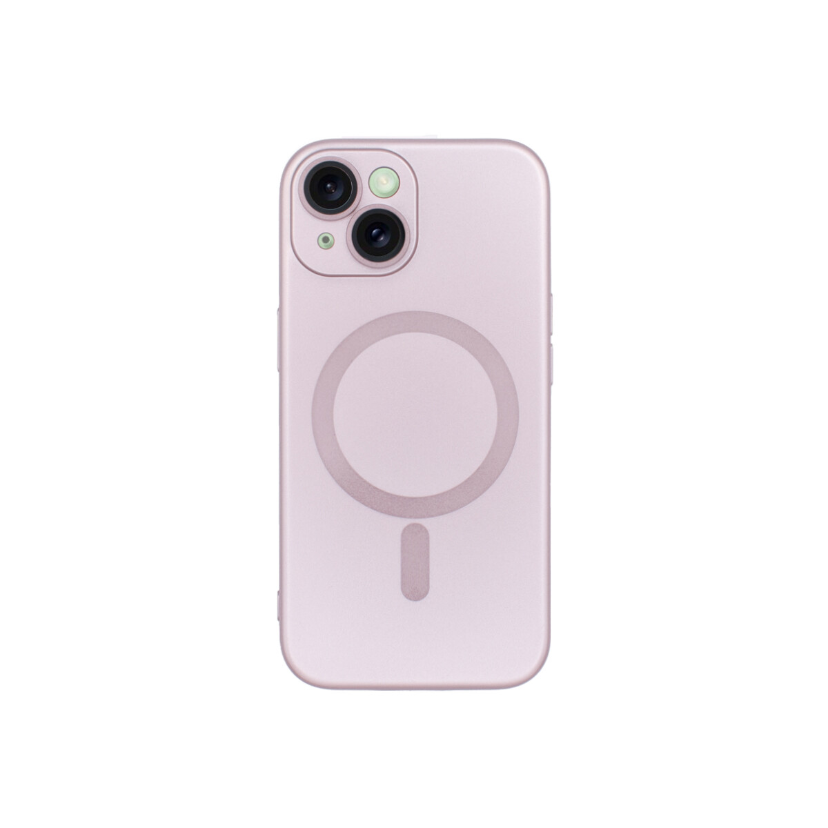 Protector iPhone 15 Plus metalizado color rosa 