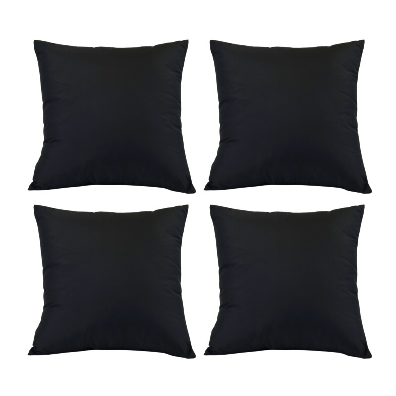 Set x4 funda de almohadones lisa 43 x 43 cm NEGRO