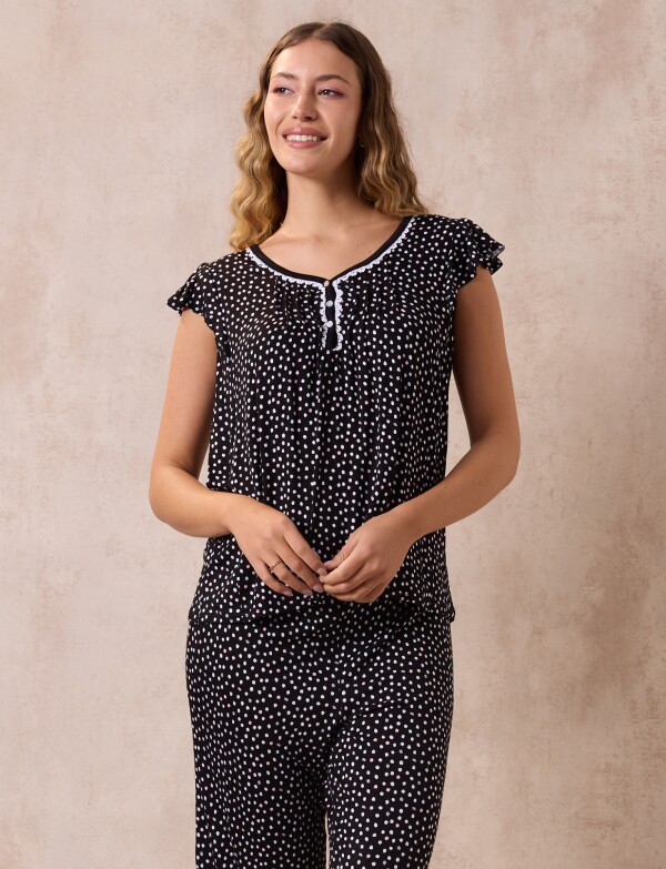 Pijama C/capri NEGRO/MULTI