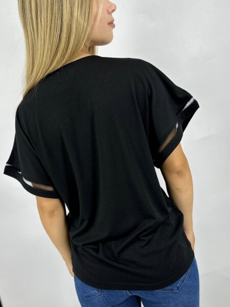 T-SHIRT SLOWLY S2408 NEGRO