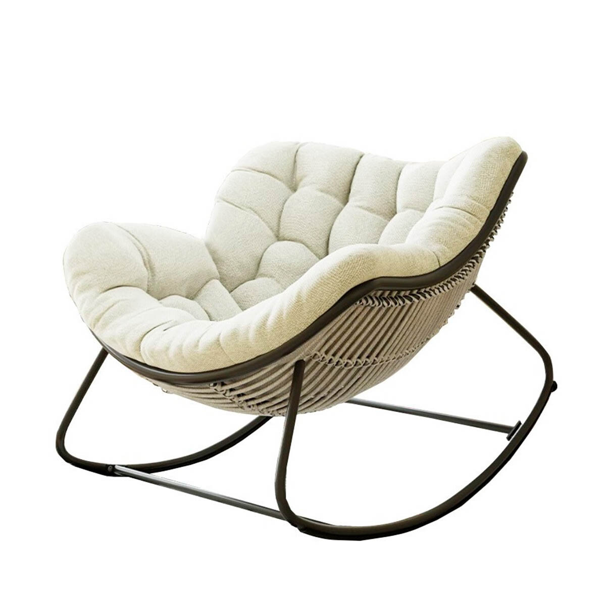 Silla Sillón Nido Mecedor Acolchado Grande Relax - Blanco 