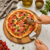 Set 2 Piezas Cortador y Espátula para Pizza Acero Inox Mango Madera Set 2 Piezas Cortador y Espátula para Pizza Acero Inox Mango Madera