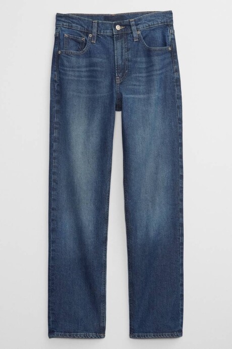 Jean Straight Tiro Alto Mujer Dark Moran