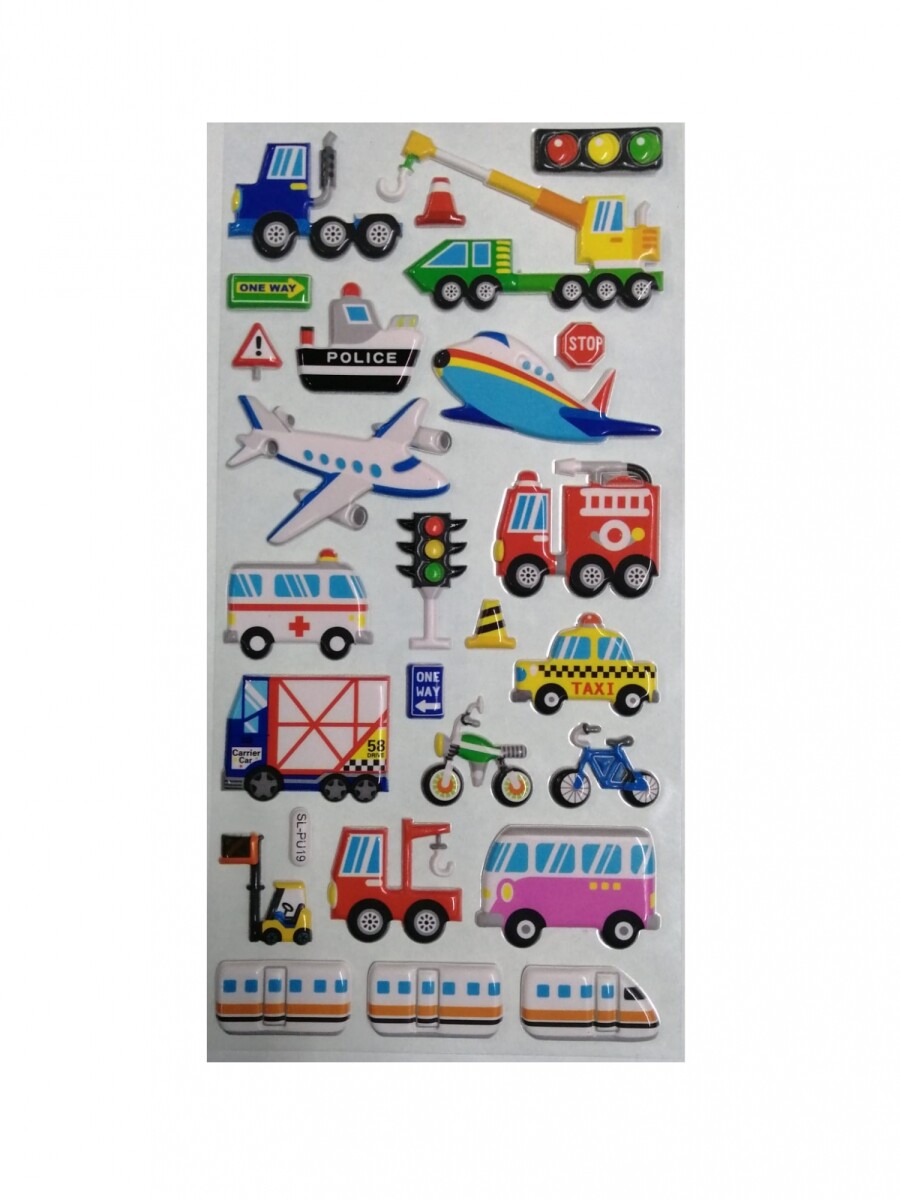 Stickers puffy vehículos - diseño 4 