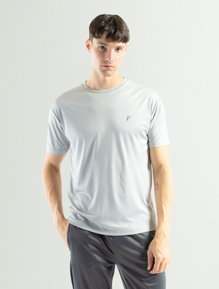 Remera Deportiva Dry Fit Gris Claro