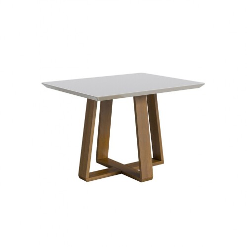 Mesa de Comedor Wood 1.2 Línea Manhattan - Vidrio - Blanco/Natural Mesa de Comedor Wood 1.2 Línea Manhattan - Vidrio - Blanco/Natural