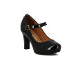 Zapato Formal Mujer Vizzano Charol Taco Alto Negro