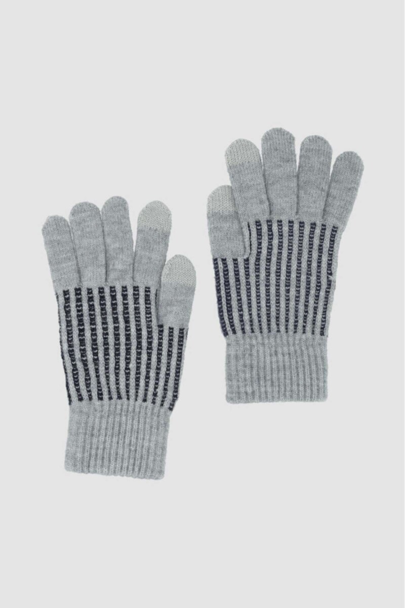 Guantes con rayas mujer - Gris 