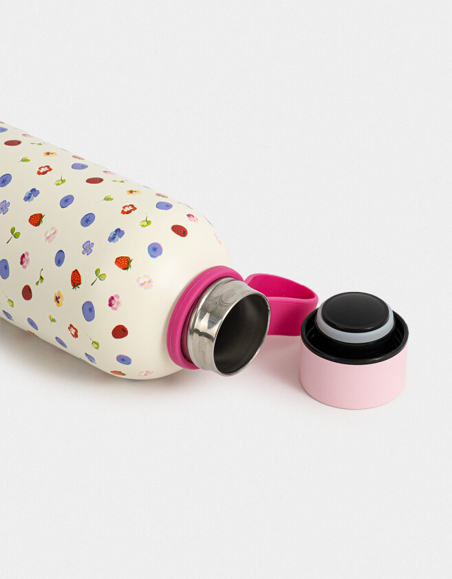 Artículos cocina Botella Metálica Estampada - Blanco Crema