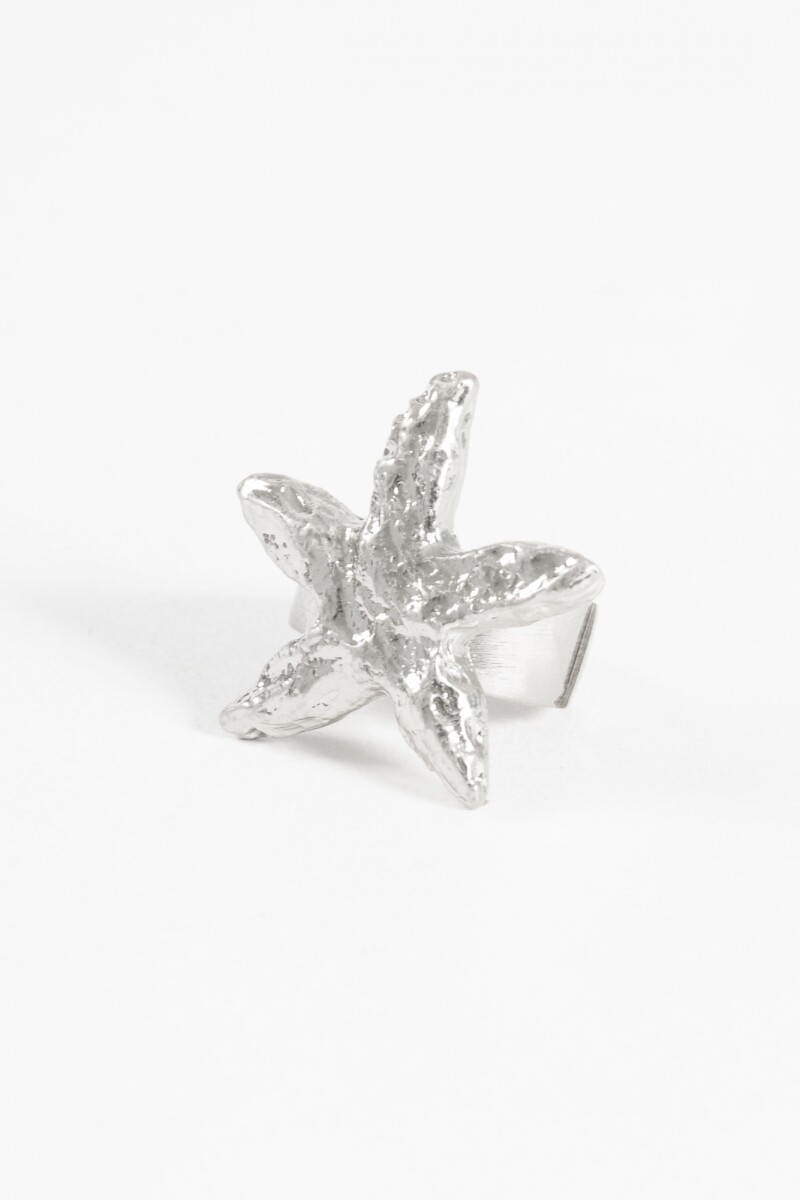 Anillo estrella ajustable plateado