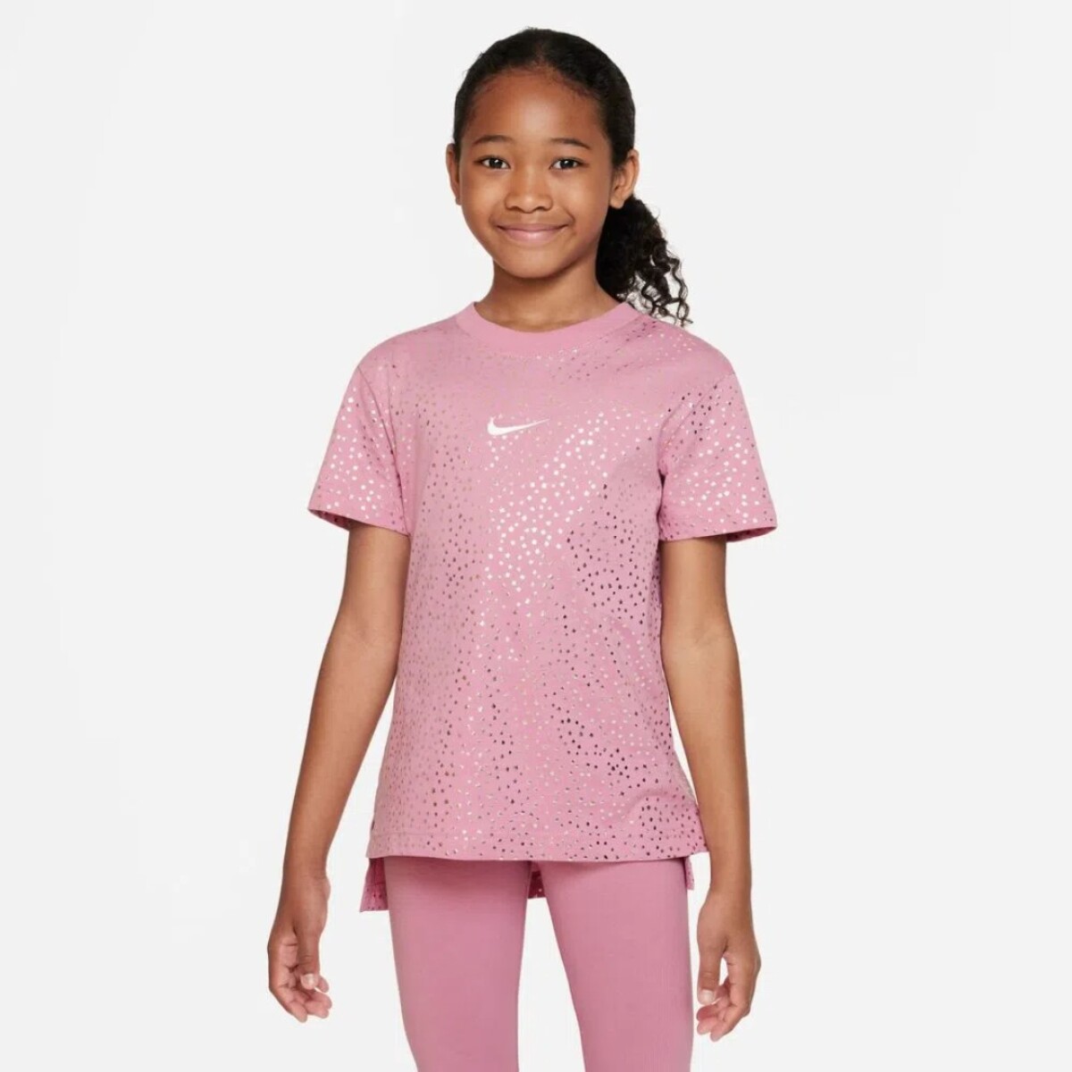 Remera Nike Niño Tee Hilo Shine Aop Elemental Pink - S/C 