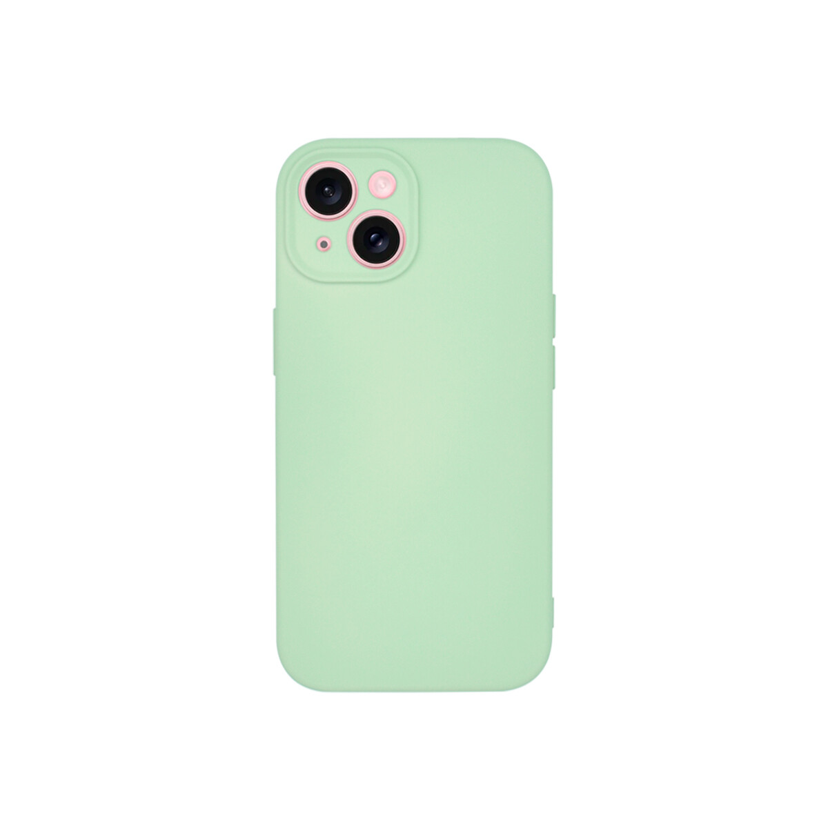 Protector iPhone 15 Plus engomado color verde pastel 