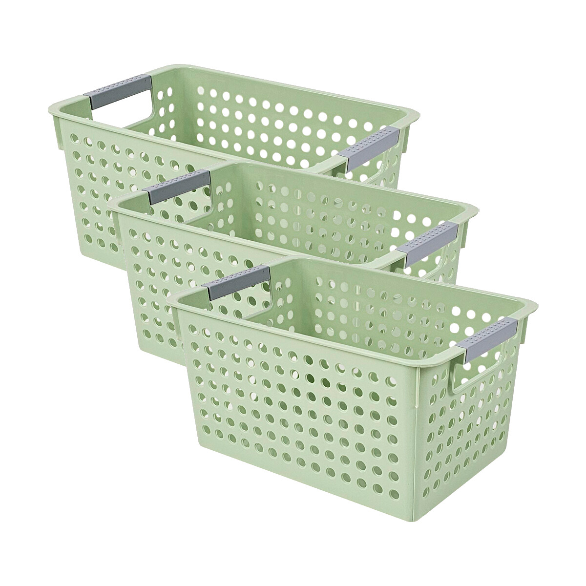 Set x3 Cesto calado P 28 x 18 x 14 cm - VERDE 