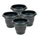 Set x4 maceta redonda 1,7 lts NEGRO