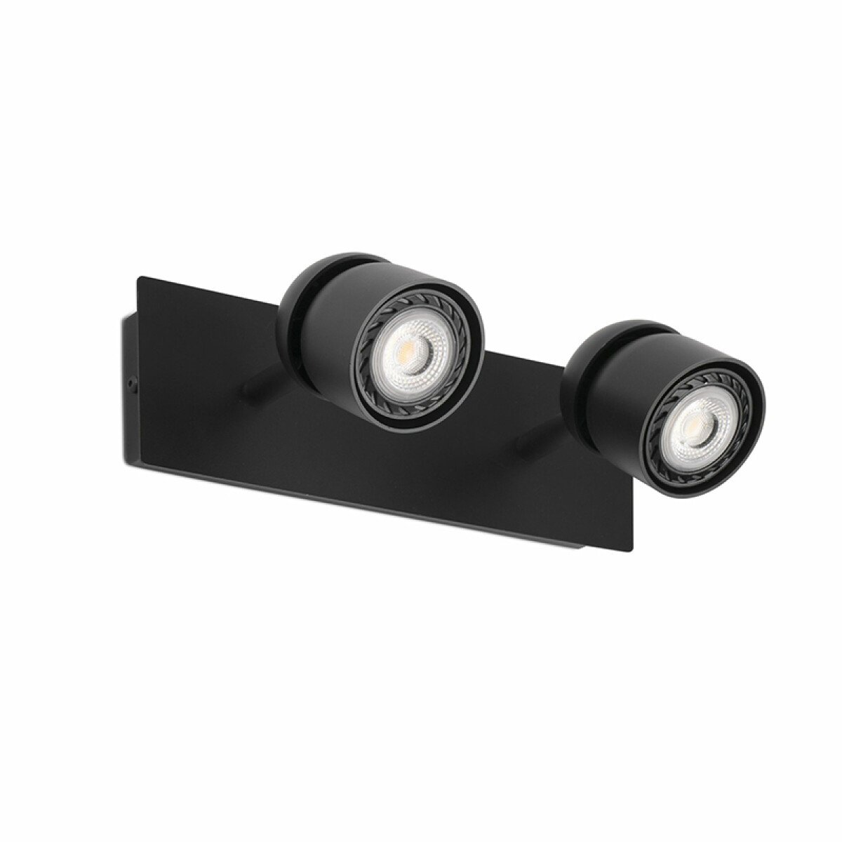 Spot pared ABS+acero LED negro orientable 2xGU10 - FA3006 