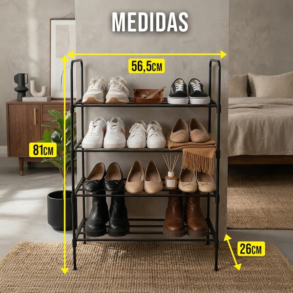 Zapatera Organizador de Zapatos IMBACK IBK-PER010 | 4 Niveles, Compacta, Multiuso y Resistente Zapatera Organizador de Zapatos IMBACK IBK-PER010 | 4 Niveles, Compacta, Multiuso y Resistente
