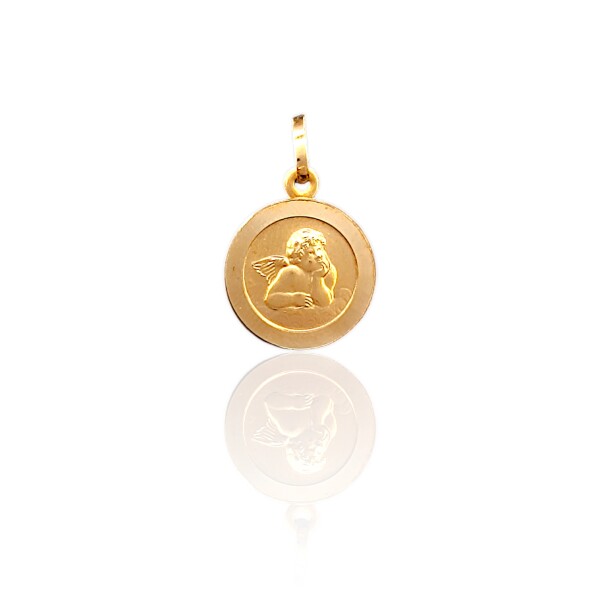 Dije Ángel de la guarda-Oro bajo-Sin Piedra-CP8608 Sinpiedra
