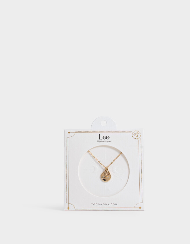 Cadena Corta con Dije Capsula Especial Cadena Corta Con Dije Leo - Dorado