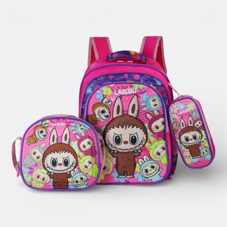Kit Escolar Labubu Mochila + Cartuchera + Lonchera Mood Labubu Bandido