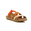 Country Sandalia 3 Tiras Combinadas Crema