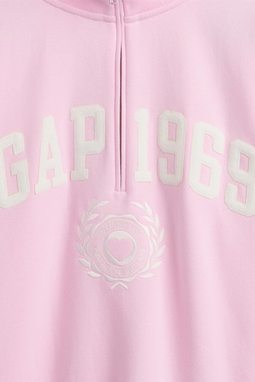 Buzo Deportivo Logo Gap Medio Cierre Mujer Primrose Pink