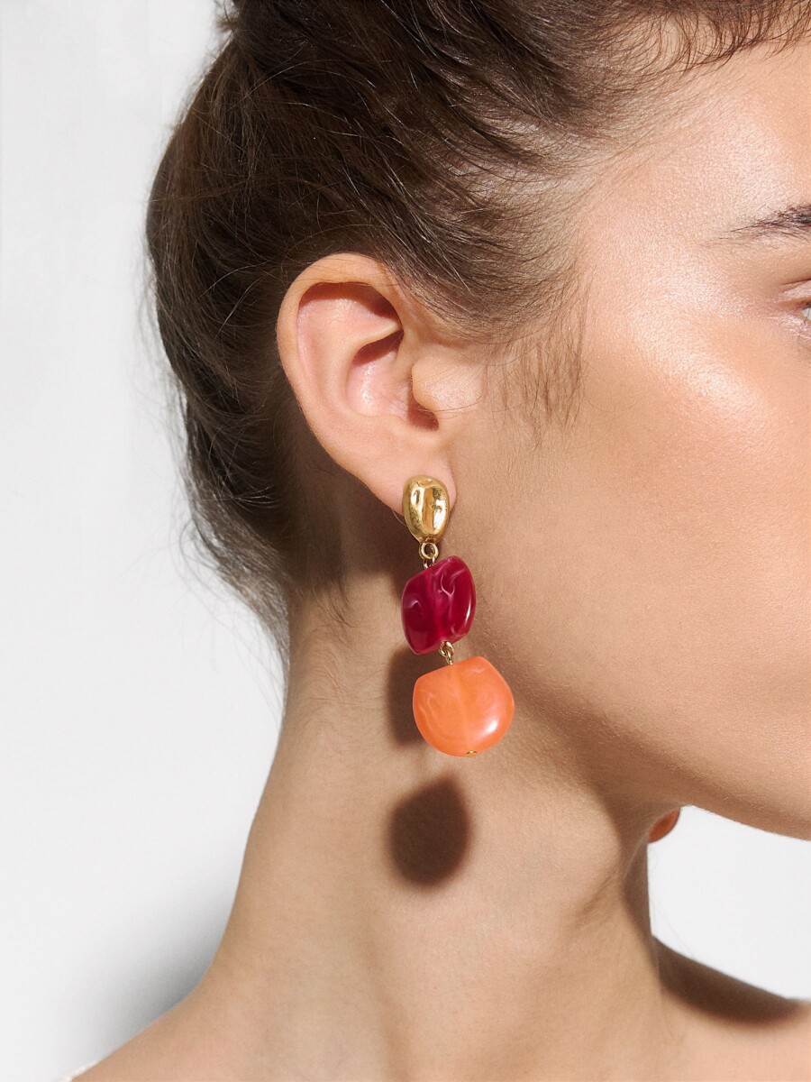 Pendientes Largos Efecto Piedra multicolor