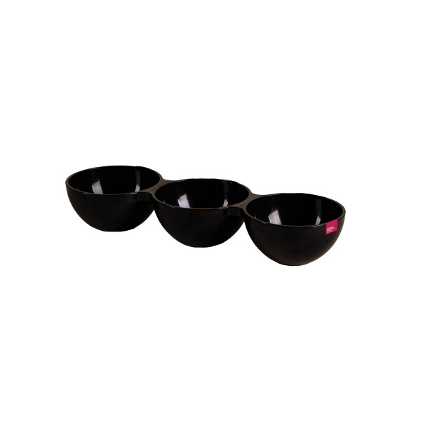 COPETINERO REDONDO CON 3 DIVISIONES LE CHEF NEGRO 31,5 X 10,5 X 5,5 CM NEGRO