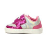 Pe Com Pe Zapato C/dos Velcros Plata-rosado