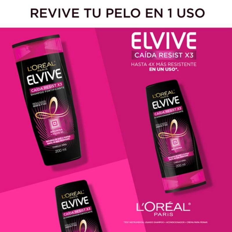 Shampoo L'Oréal Elvive Caída Resist X3 400 ML Shampoo L'Oréal Elvive Caída Resist X3 400 ML