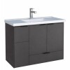 Mueble de baño suspendido Orquidea negro 80 cm con bacha de resina Mueble De Baño Suspendido Orquidea Negro 80 Cm Con Bacha De Resina