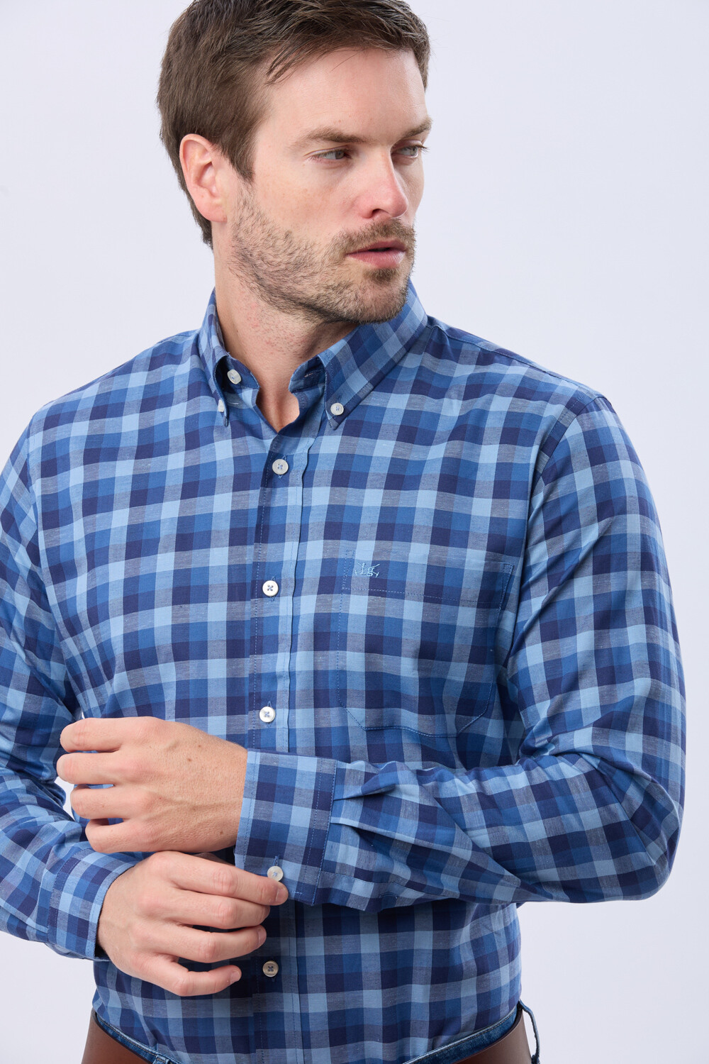 CAMISA SPORT A CUADROS Azul