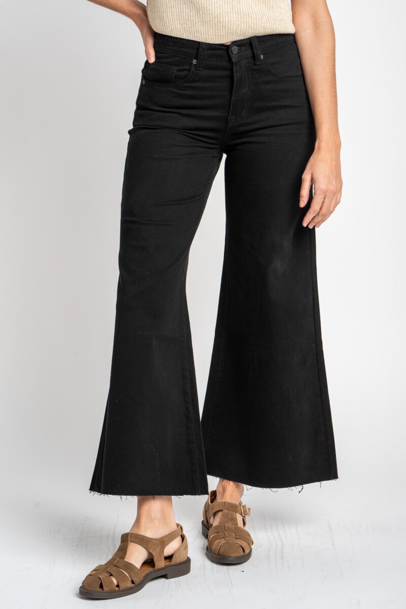 Jean Flared Wide Leg Negro