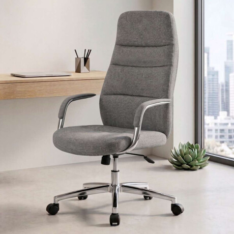 Silla de oficina Cromada 4 Posiciones Le Mans Gris Oscuro