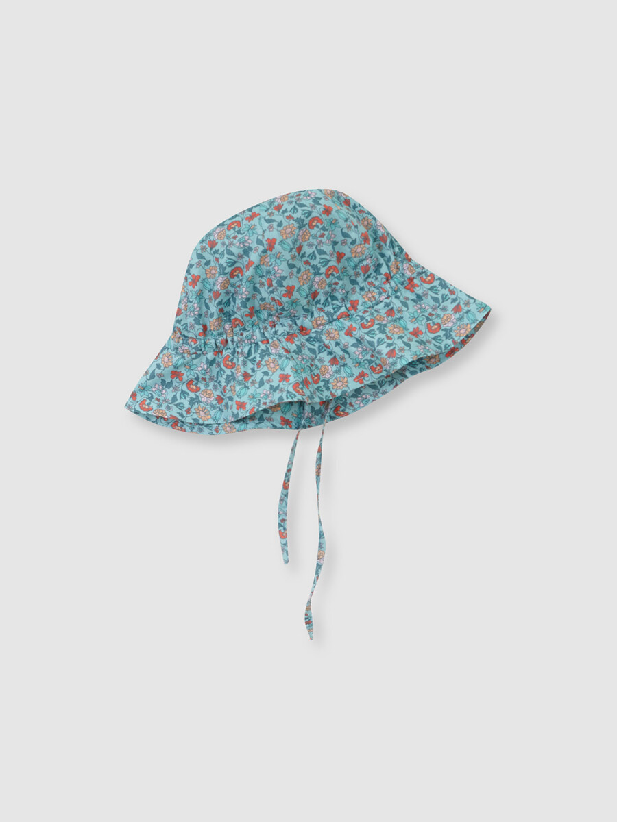 Sombrero Con Cinta De Florecitas Gris