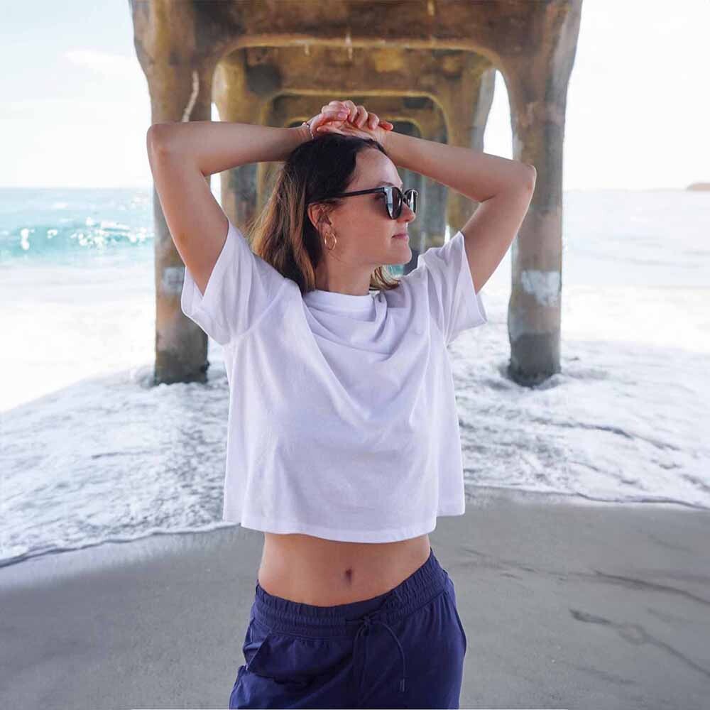 Polo Manga Corta Boxy Mujer Classic White