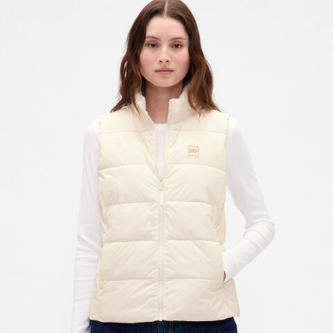 V-FRCH LOGO LW PUFFER VEST IVORY