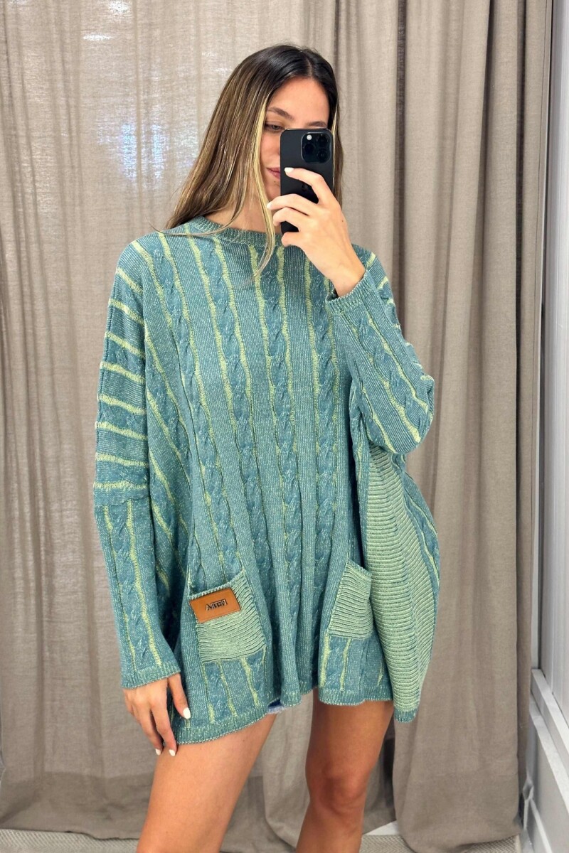 Sweater Oceano Verde/Petroleo