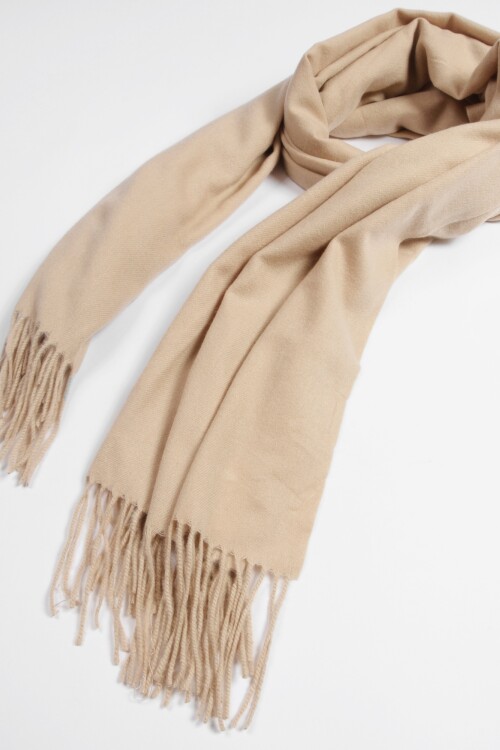 Pashmina flecos beige claro